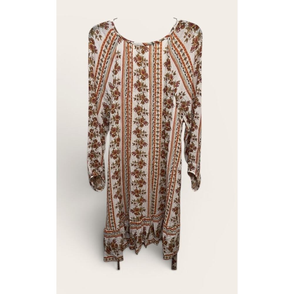 Boho Indie Dress Cottagecore Lined XXL Lilith Floral Orange Romantic Streetcore - Picture 4 of 4